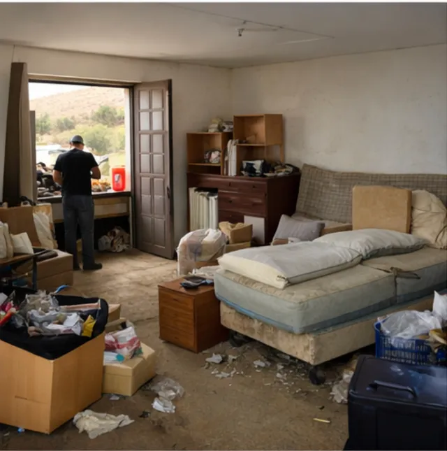 Vivienda cerrada antes de un vaciado